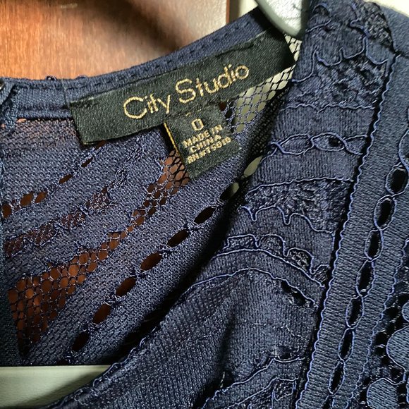 City Studio blue fit and flare dress size 0 junior - Picture 9 of 11